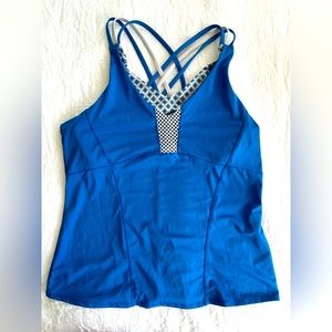Lucky and love tennis tank with built-in bra